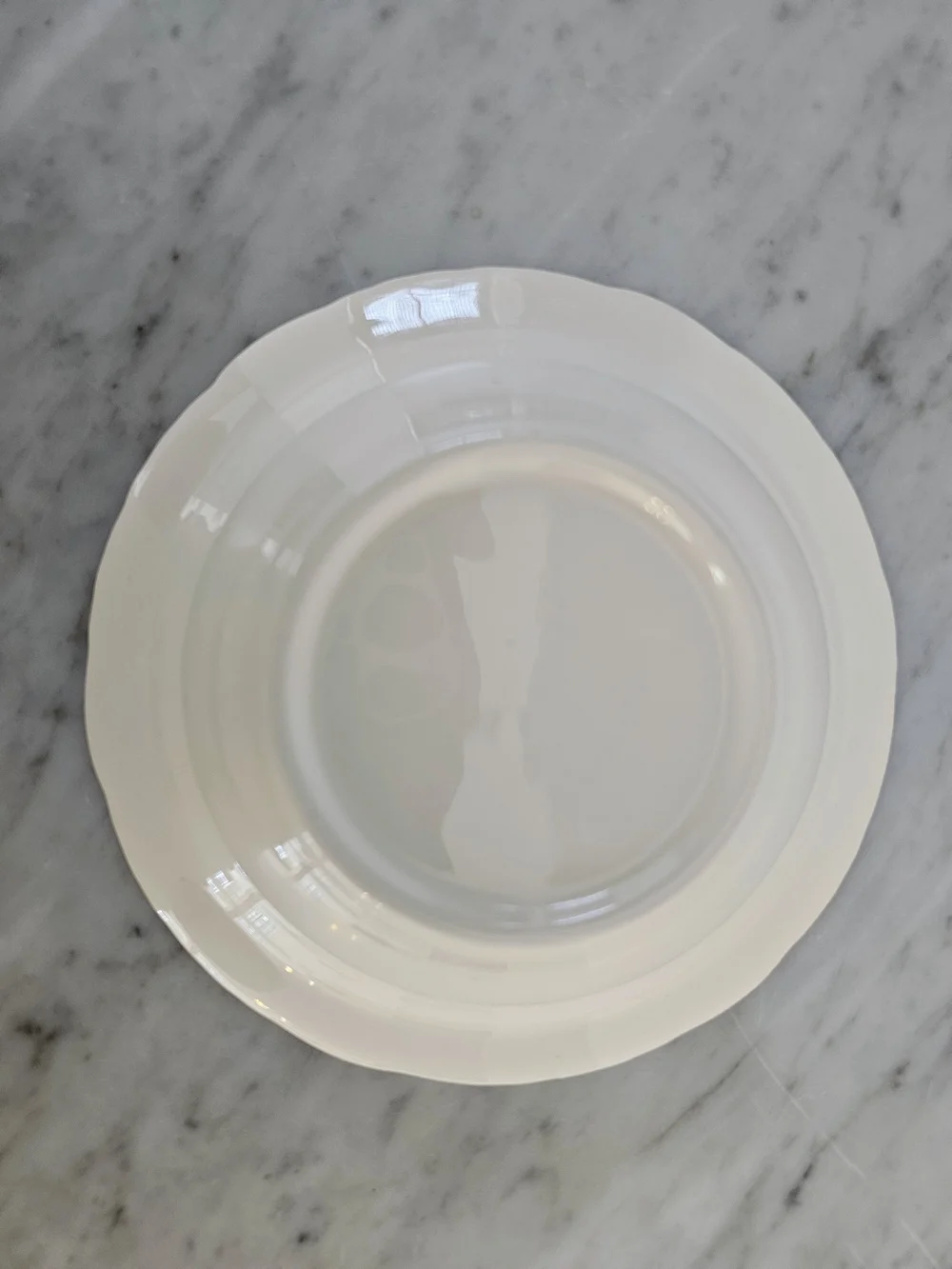 Vintage Steubenville Rose Point Dessert Berry Bowl White Embossed 6 11/16